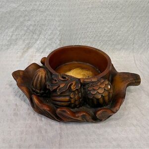 Dezine‎ Ltd 1999 Hand Painted Acorn Tealight Candle Holder Resin Gothic Decor